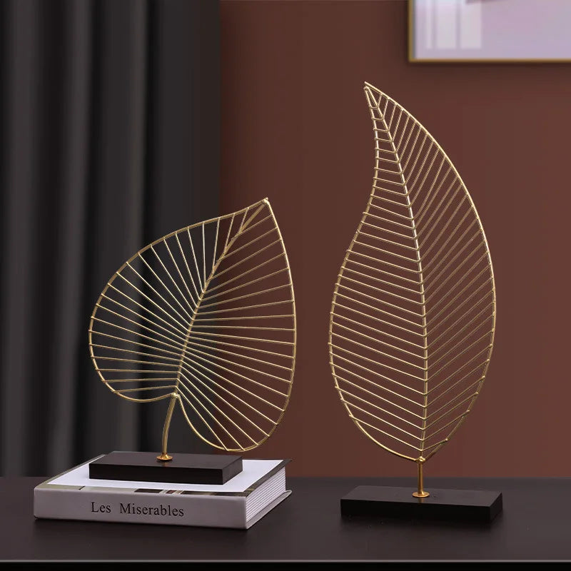 Creative Golden Leaf Figurines