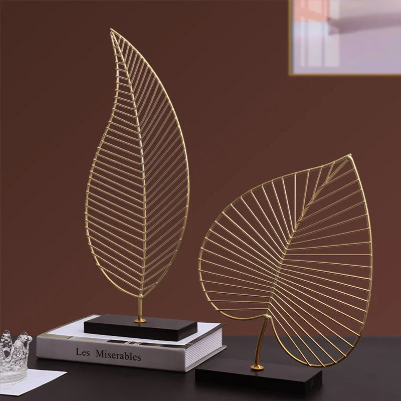 Creative Golden Leaf Figurines